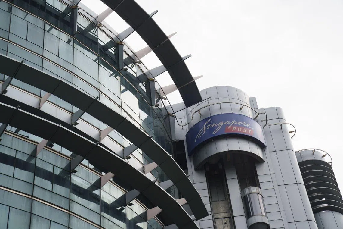 Signage for Singapore Post Ltd. atop the Singpost Center in Singapore, on Tuesday, Dec. 24, 2024. Singapore Post fired its chief executive officer and a number of other senior executives following allegations related to its international e-commerce logistics parcels business. Photographer: Ore Huiying/Bloomberg