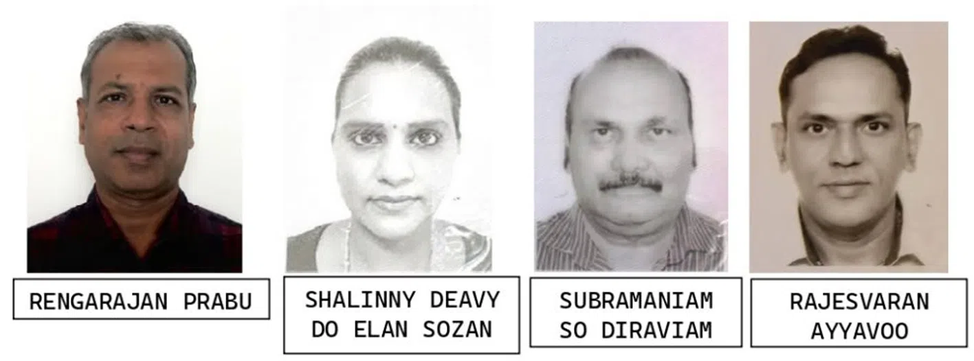 A travel agency uploaded photos of four Singaporeans missing in Nepal to Facebook on Aug 28. The photos were taken from scans of their travel documents.