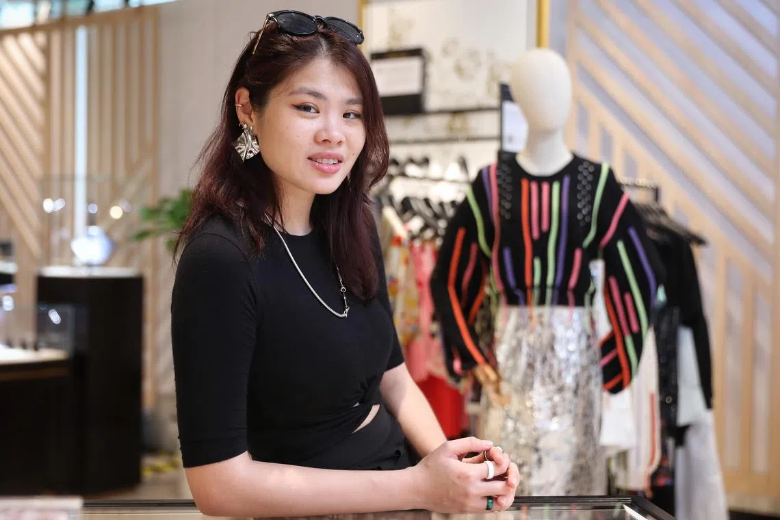 ST20230208_202307411254/Feline Lim/sfbrand

Ms Joanna Lim, 29 founder and designer of Joannalsm fashion label, at Design Singapore on Feb 8.  She was questioned about the value of her dress which was priced above $200.