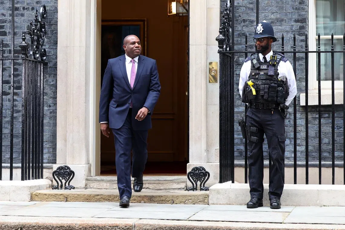 Britain's newly appointed Foreign Secretary David Lammy leaves Downing Street, following the results of the election, in London, Britain, July 5, 2024. REUTERS/Toby Melville