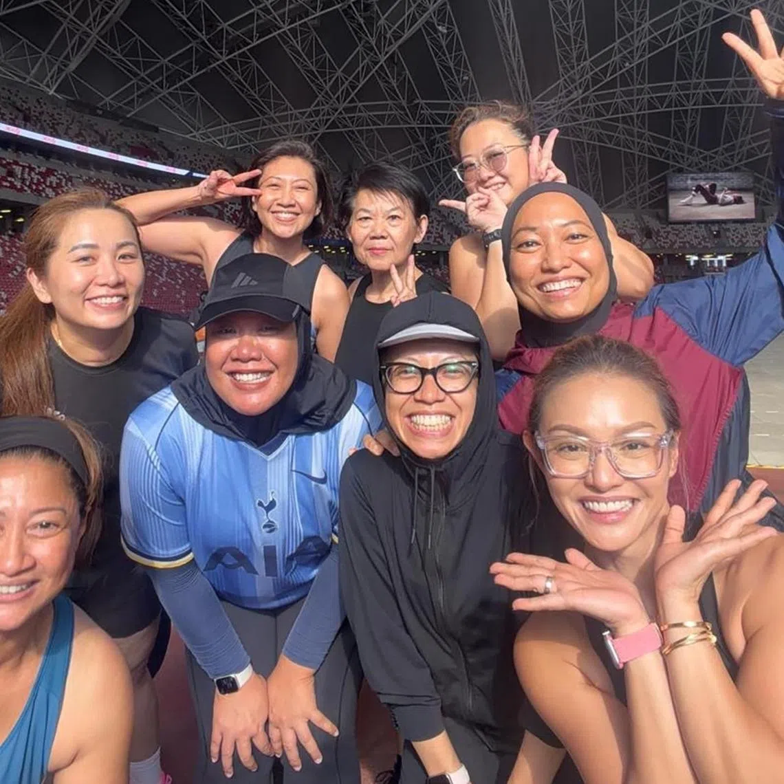 Singaporean actress and host Sharon Ismail (last row, far left) is part of a running club for people who hate running.