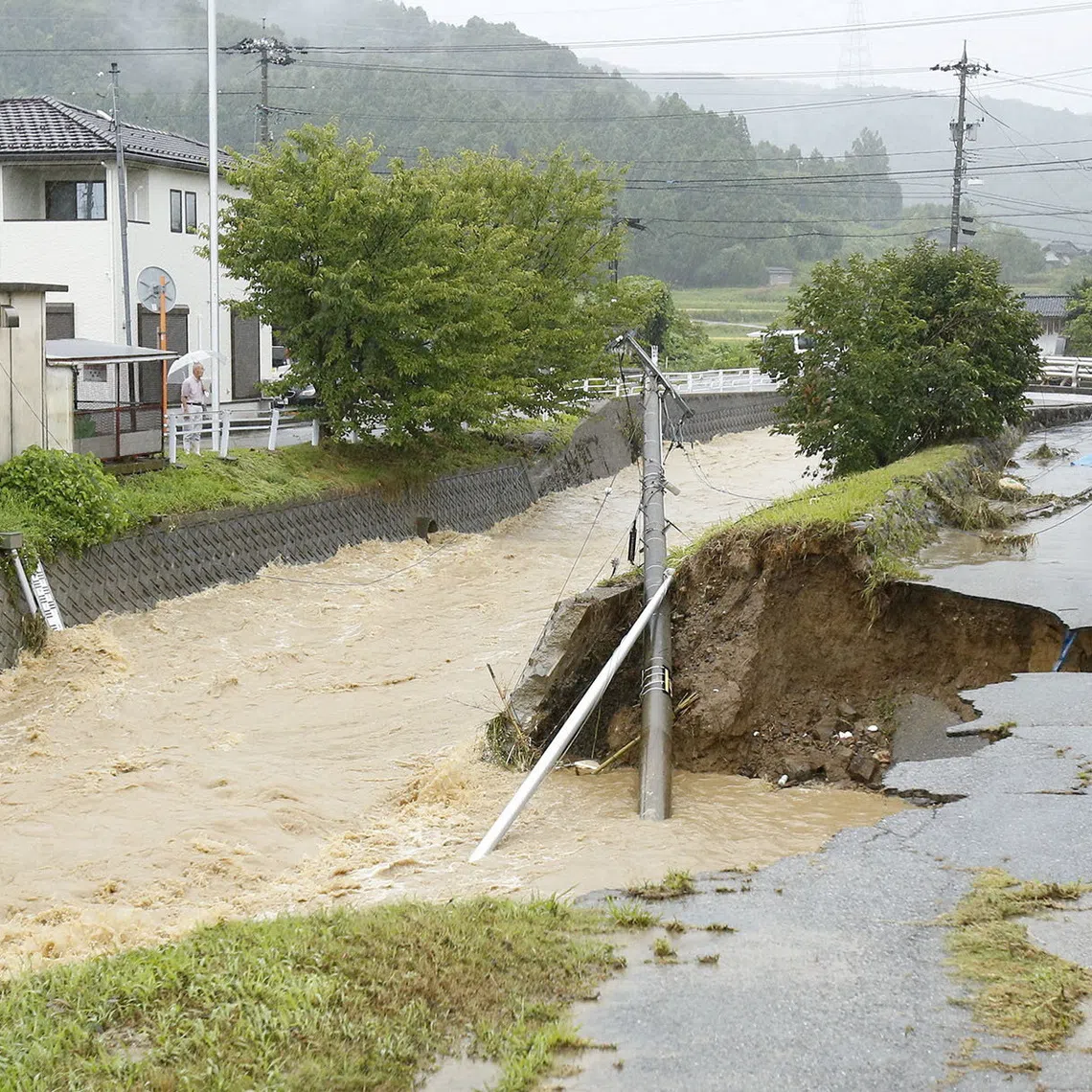 A heavy rain warning was issued for some areas in the Fukui Prefecture on Aug 30.