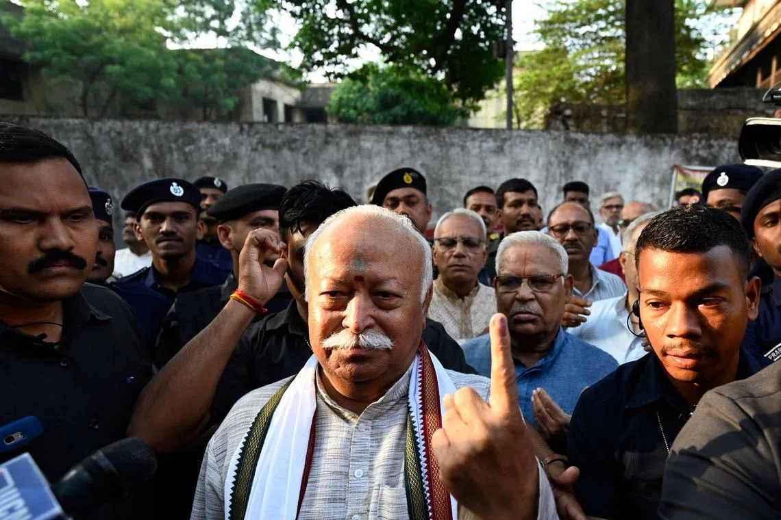 The chief of the Rashtriya Swayamsevak Sangh, Mohan Bhagwat, said elections should be a competition, not war.