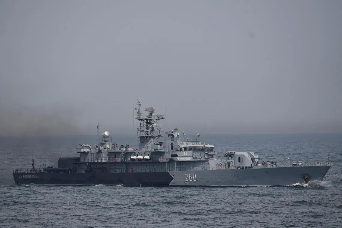 Romanian corvette \"Admiral Barbuneanu\" takes part in the Sea Shield 2024 NATO-led drill in the Black Sea, outside Constanta, Romania, April 16, 2024. Inquam Photos/Eduard Vinatoru via REUTERS/File Photo