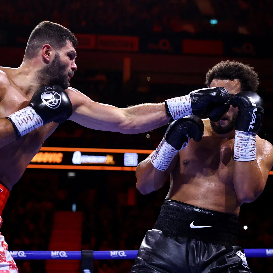 Filip Hrgovic in action against Moses Itauma on Aug 29.