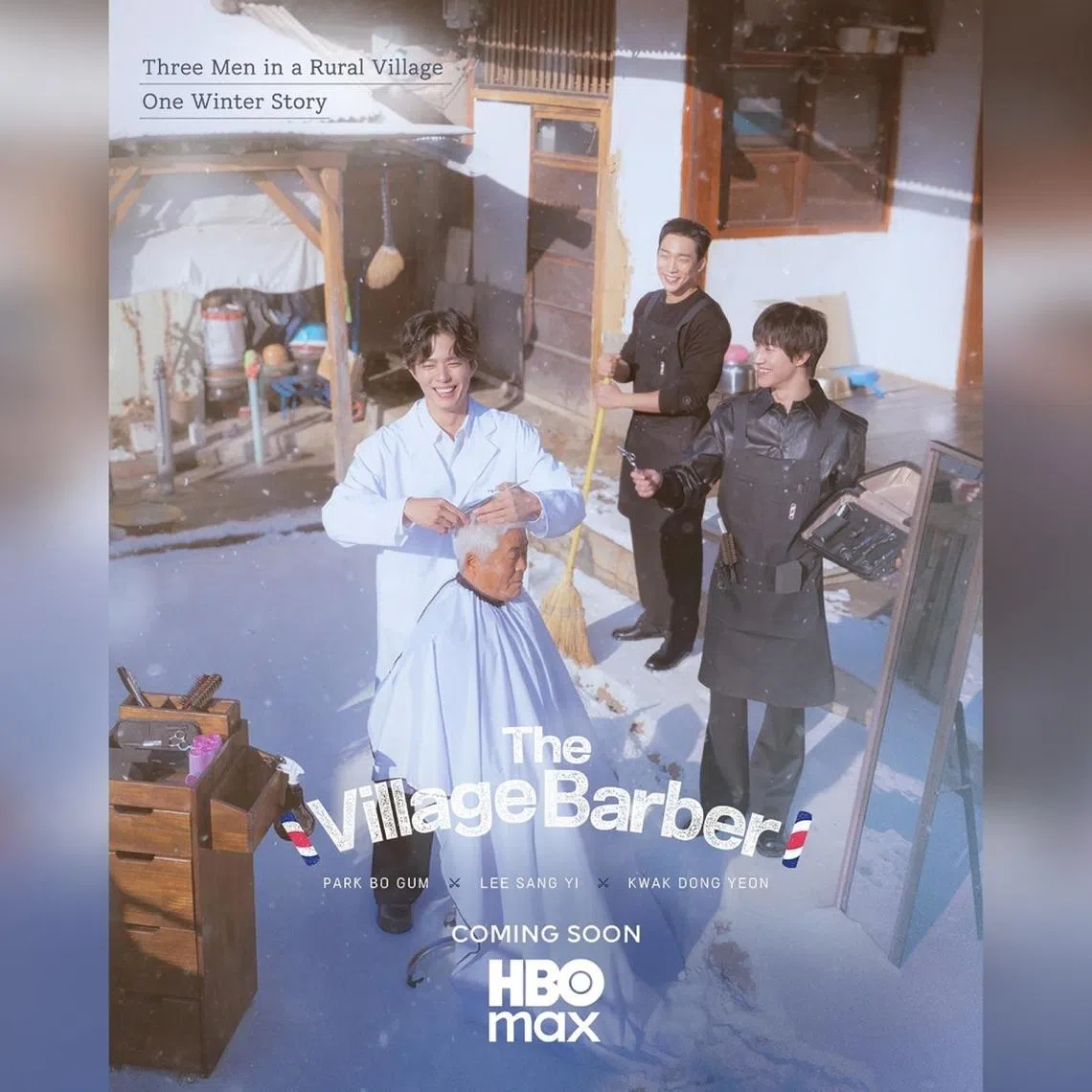 The Village Barber sees K-drama stars Park Bo-gum, Lee Sang-yi and Kwak Dong-yeon setting up a hair salon in a rural village in South Korea's North Jeolla Province.