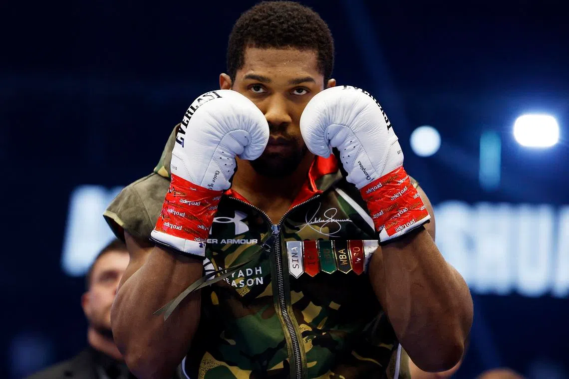 Boxing - The Comeback - Anthony Joshua v Kristian Prenga - Jeddah Superdome, Jeddah, Saudi Arabia - July 26, 2026 Anthony Joshua during his ring walk before his heavyweight fight against Kristian Prenga REUTERS/Ibraheem Abu Mustafa