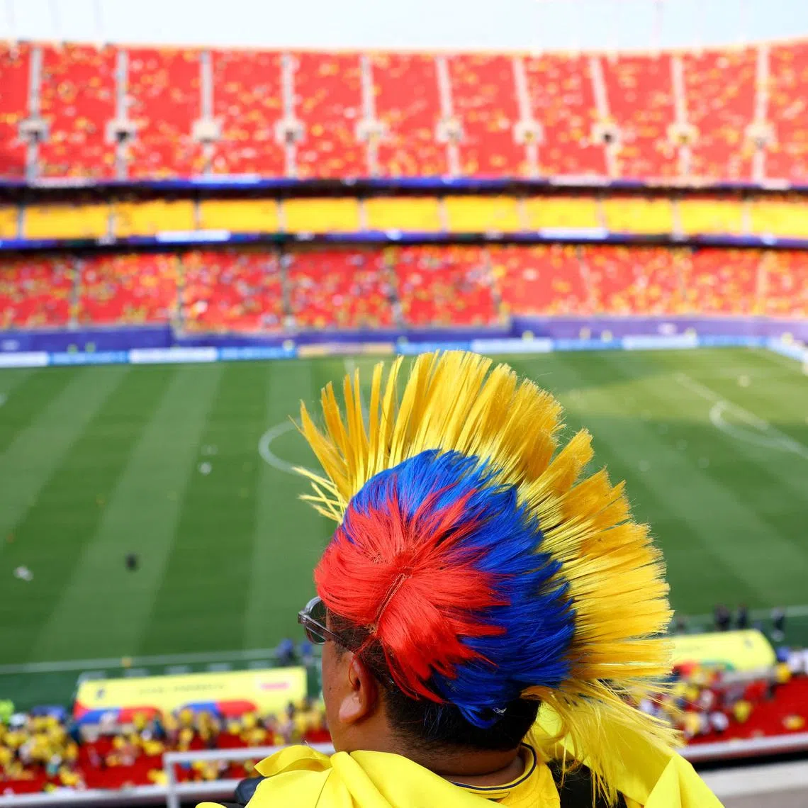 Soccer Football - FIFA World Cup 2026 - Round of 32 - Colombia v Ghana - Kansas City Stadium, Kansas City, Missouri, U.S. - July 3, 2026 A Colombia inside the stadium before the match REUTERS/Claudia Greco