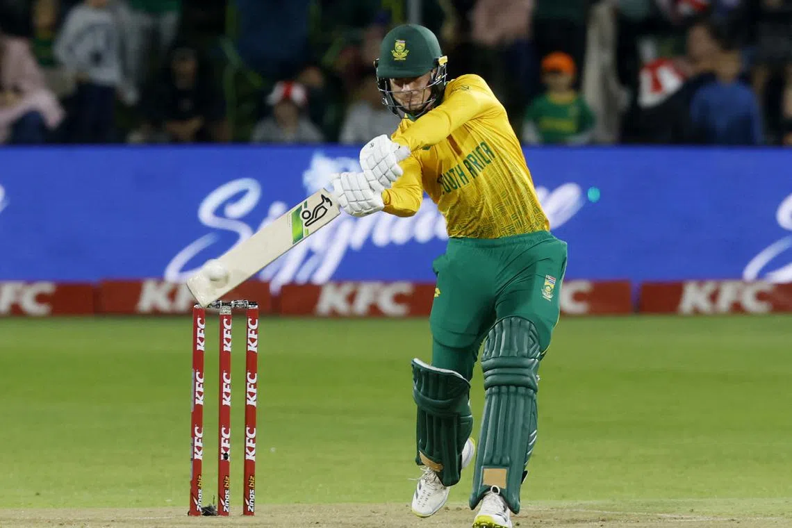 FILE PHOTO: Cricket - Second T20 International - South Africa v India - St George's Park, Port Elizabeth, South Africa - December 12, 2023 South Africa's Matthew Breetzke in action REUTERS/Rogan Ward/File Photo