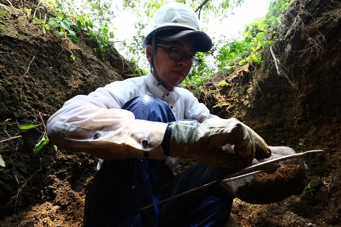 One day, he plans to take all the fragments to a Buddhist temple, where they can be enshrined.