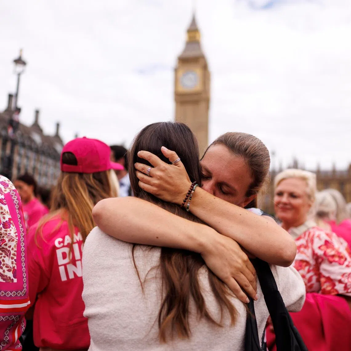 Campaigners in favour of the assisted dying Bill react in London’s Parliament Square on Sept 11, after lawmakers voted against it.