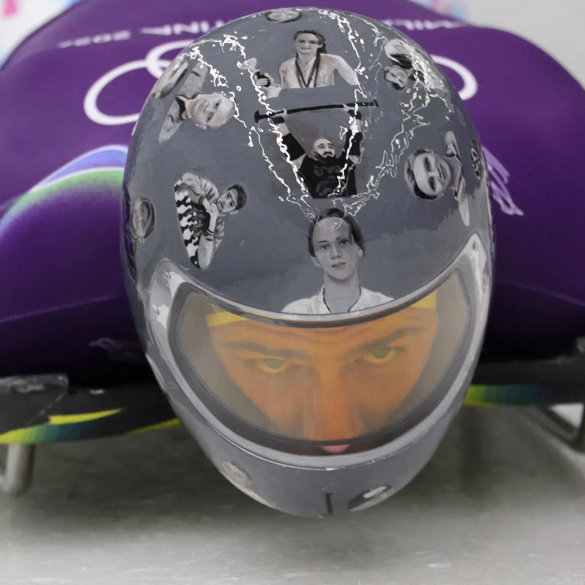 Milano Cortina 2026 Olympics - Skeleton - Men Official Training Heat 2 - Cortina Sliding Centre, Cortina d'Ampezzo, Italy - February 09, 2026. Vladyslav Heraskevych of Ukraine during training REUTERS/Athit Perawongmetha