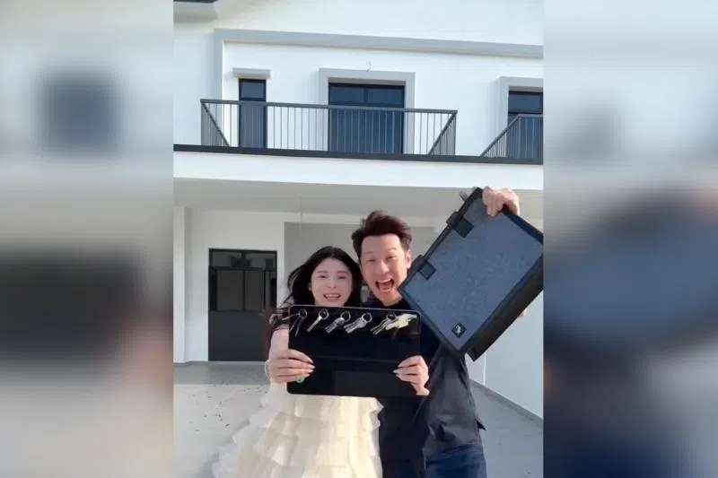 Shaun Chen and his wife Celine Chin showed the keys to their new home in JB in a social media video on May 24. 
