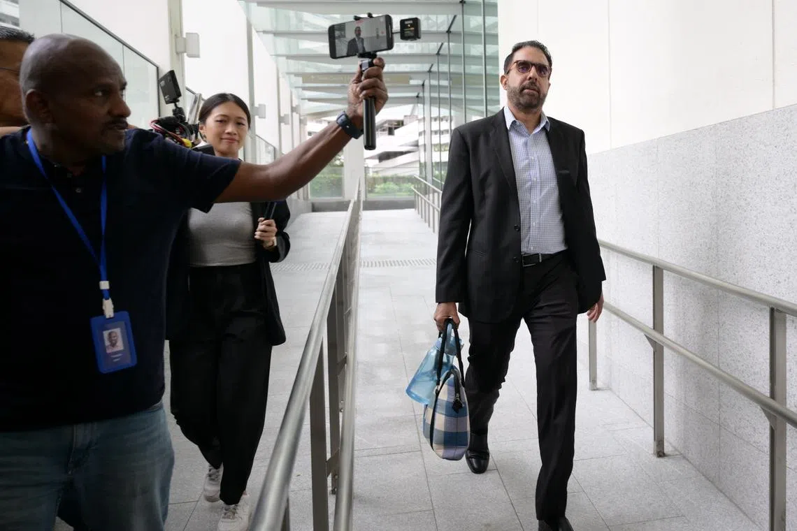 WP chief Pritam Singh leaving the State Courts on Nov 6.