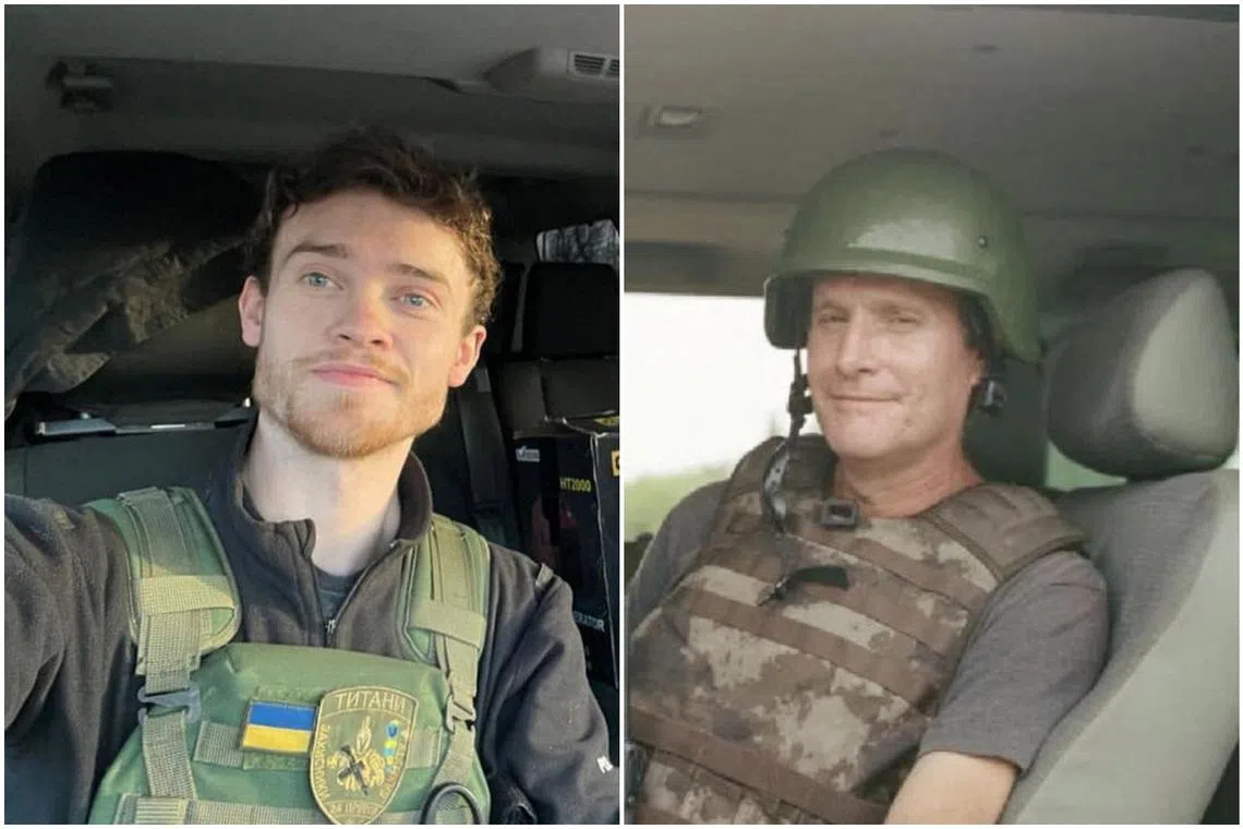 Mr Chris Parry (left) and Mr Andrew Bagshaw were undertaking voluntary work in Soledar, Ukraine.