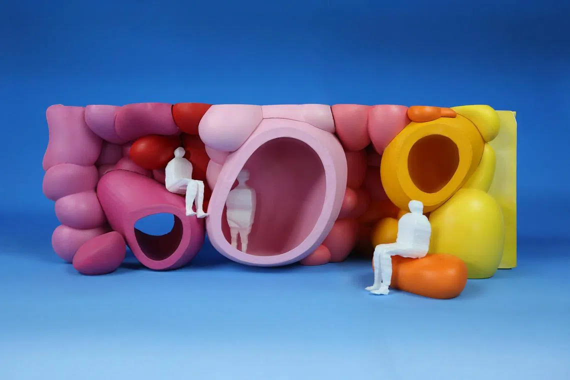 Cave of Hugs, is a soft superfurniture designed for people who live without sound, vision or both. The cave dampens sound, warms the room, brightens environments with colours and hugs back with soft textures – creating spatial comfort.




