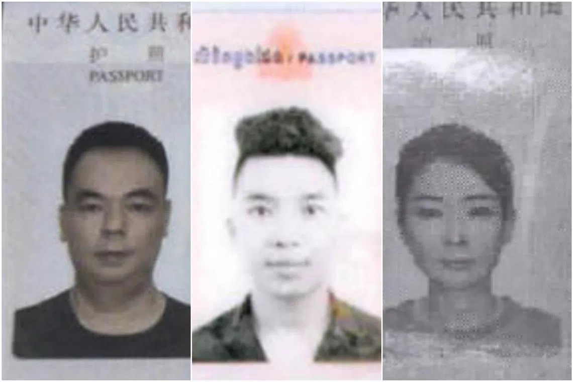 (From left) Zhang Ruijin, Chen Qingyuan and Lin Baoying were deported on June 15.