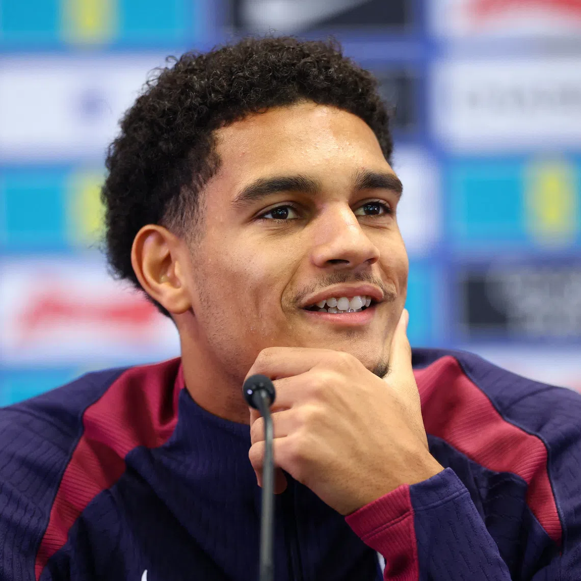 Soccer Football - International Friendly - England Press Conference - St. George's Park, Burton upon Trent, Britain - October 6, 2025 England's Jarell Quansah during the press conference Action Images via Reuters/Matthew Childs