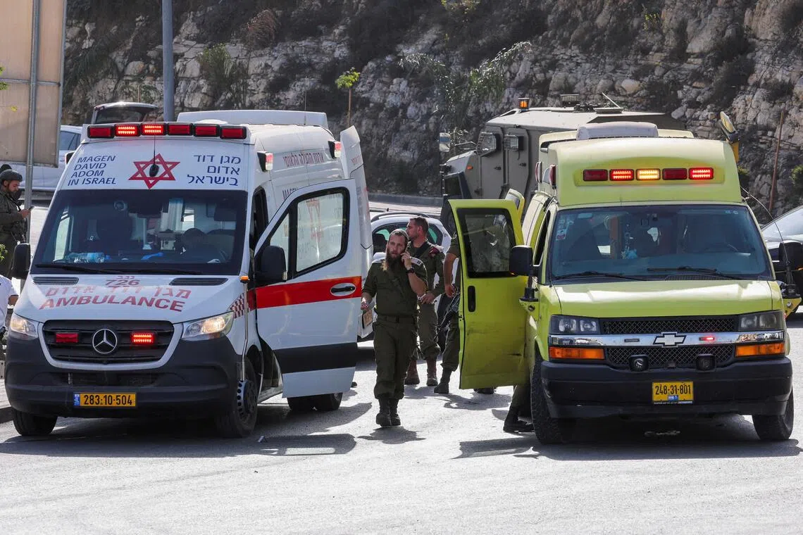 The attack wounded five people, two of whom were in critical condition, said Israel’s emergency medical rescue service.
