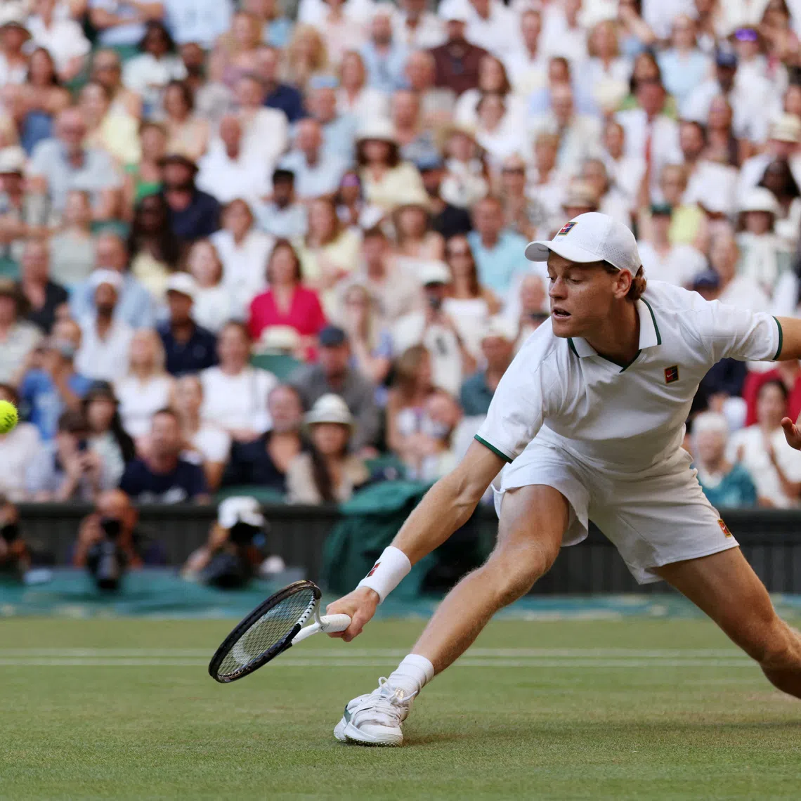 Italy’s Jannik Sinner in action during his final match against Germany’s Alexander Zverev on July 12.