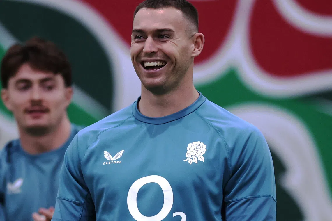 Rugby Union - Autumn Internationals - England Training - Pennyhill Park, Bagshot, Britain - November 10, 2025 England's Tom Roebuck during training Action Images via Reuters/Paul Childs