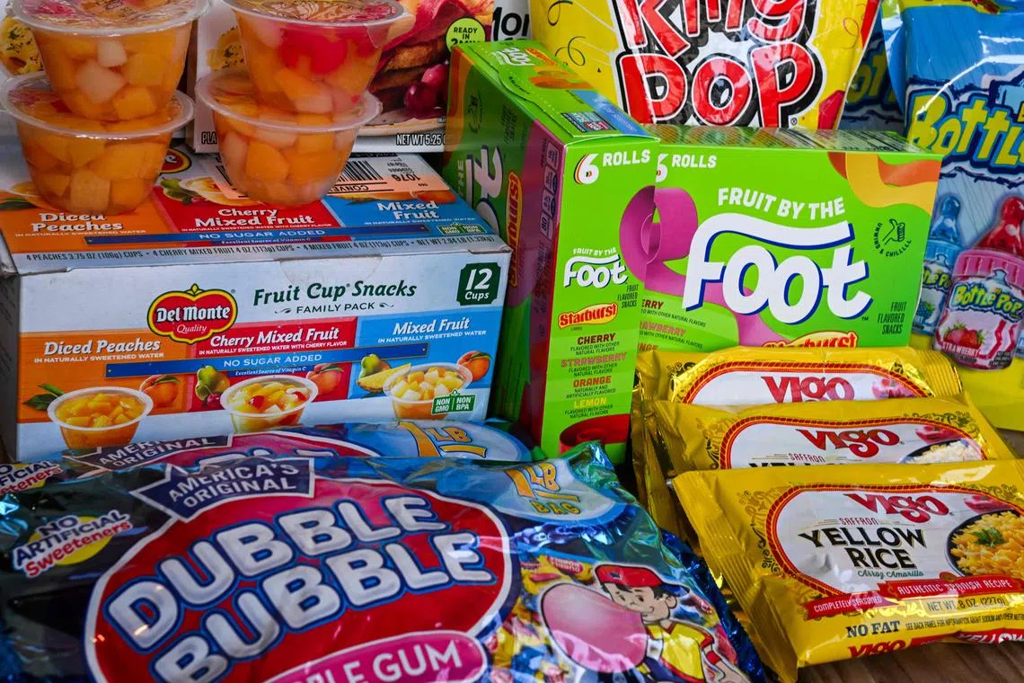 Products which use Red Dye No 3 are shown in an illustration photograph on December 27, 2024. 