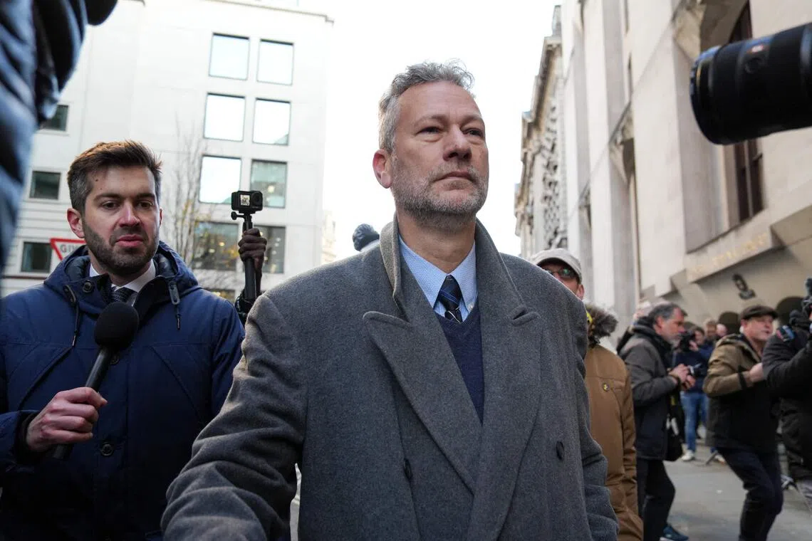 Nathan Gill arriving for his sentencing hearing at the The Old Bailey, Britain's Central Criminal Court, in London on Nov 21.