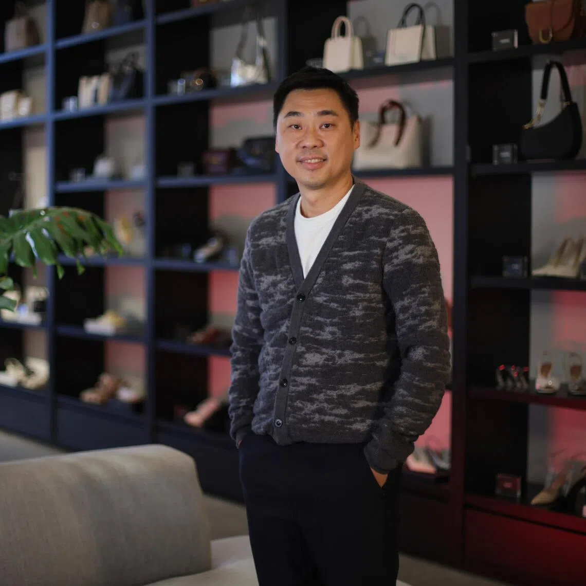 ST20250702_202534200652: Gin Tay/ accharles/Amanda Chai SY/
(SG60 x ST180 video feature on Charles &amp; Keith's backstory and global rise, as told by co-founder Charles Wong)
Portraits of co-founder Charles Wong at the Charles &amp; Keith HQ in Singapore, July 2, 2025