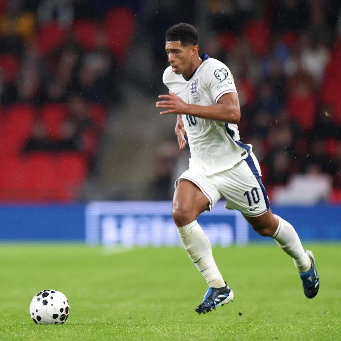 England's Jude Bellingham during the World Cup qualifier against Serbia.