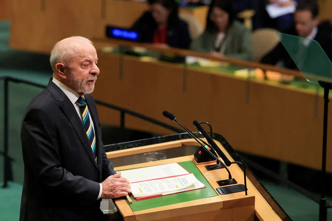 Brazil's President Luiz Inacio Lula da Silva addresses the 81st United Nations General Assembly at UN headquarters in New York City, US, September 22, 2026.  REUTERS/BRENDAN MCDERMID