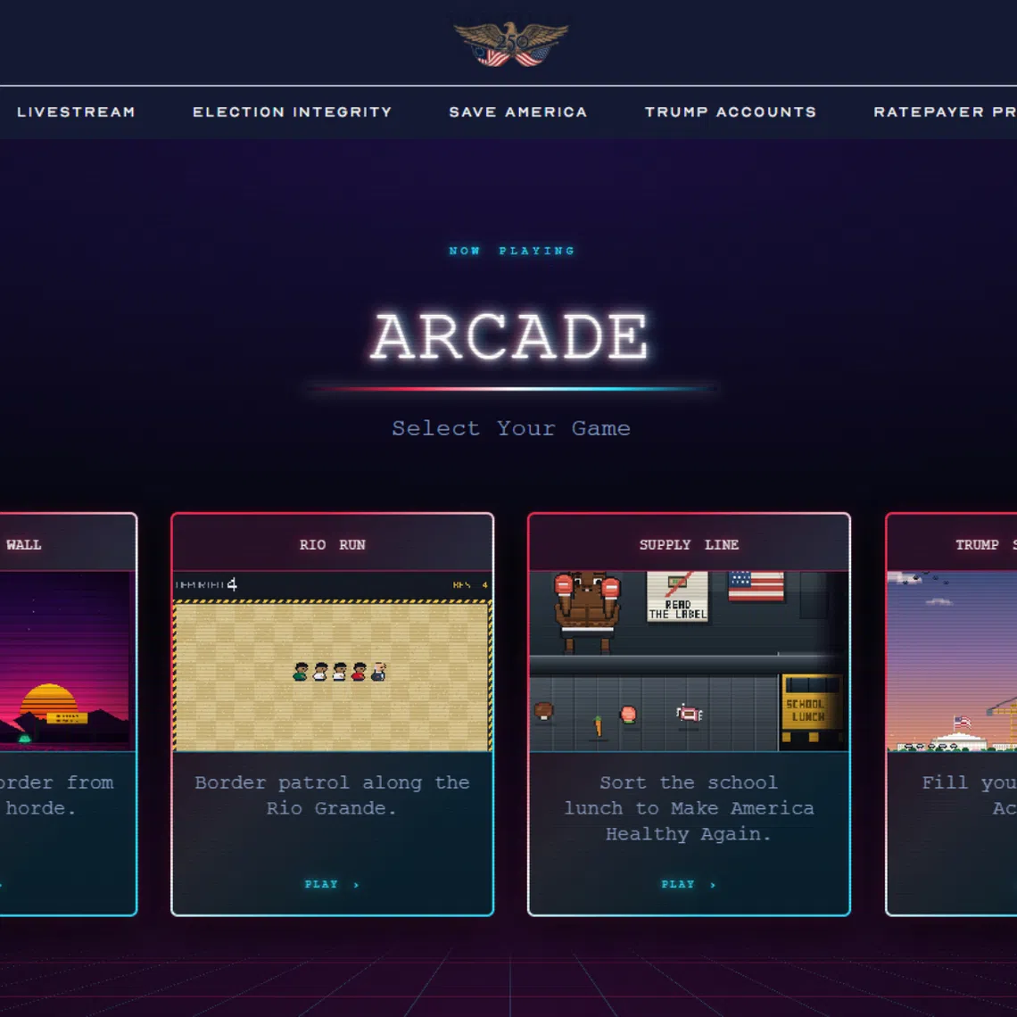 The web-only games, which were published on the official White House website under a new page called “arcade,” sparked condemnation about racist themes.
