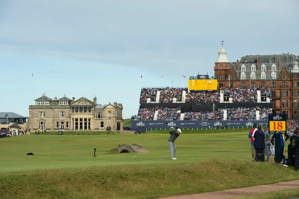 Jordan Spieth on the 18th tee of the Old Course at St Andrews during the 2015 Open Championship.