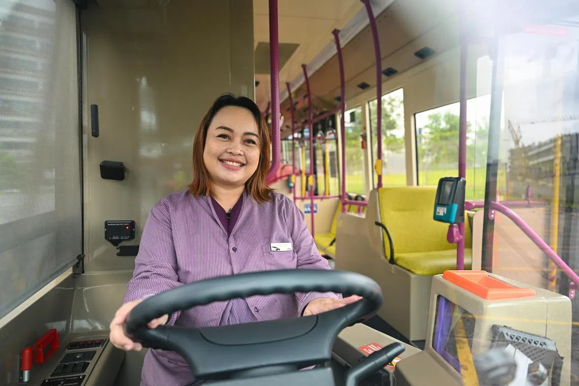 ST20240118_202445145229 hsbus/ Chin Hui Shan/ Azmi/

Profile of Ms Quin Chin Vundisi, 36, SBS Bus Captain.

A feature story on exceptional bus drivers who went out of their way to give commuters a pleasant experience. Some of the bus drivers featured have won praises online or have been complimented by commuters. Some of their acts include helping commuters in need to board the bus, helping unsure commuters reach their destinations, doing CPR on a passenger who collapsed on the bus, etc. Story focuses on their deeds, why they go out of the way to do these, what keeps them going.
