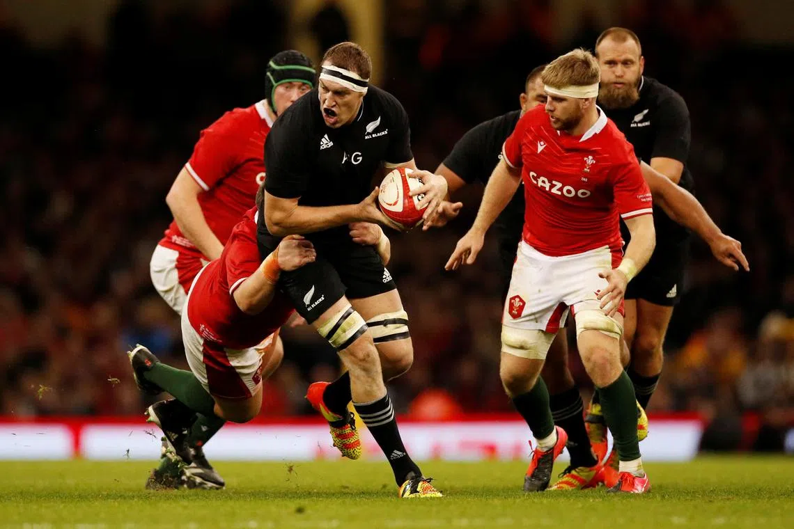 Brodie Retallick (centre) will join the growing list of All Blacks heading to Japan after the Rugby World Cup in France.