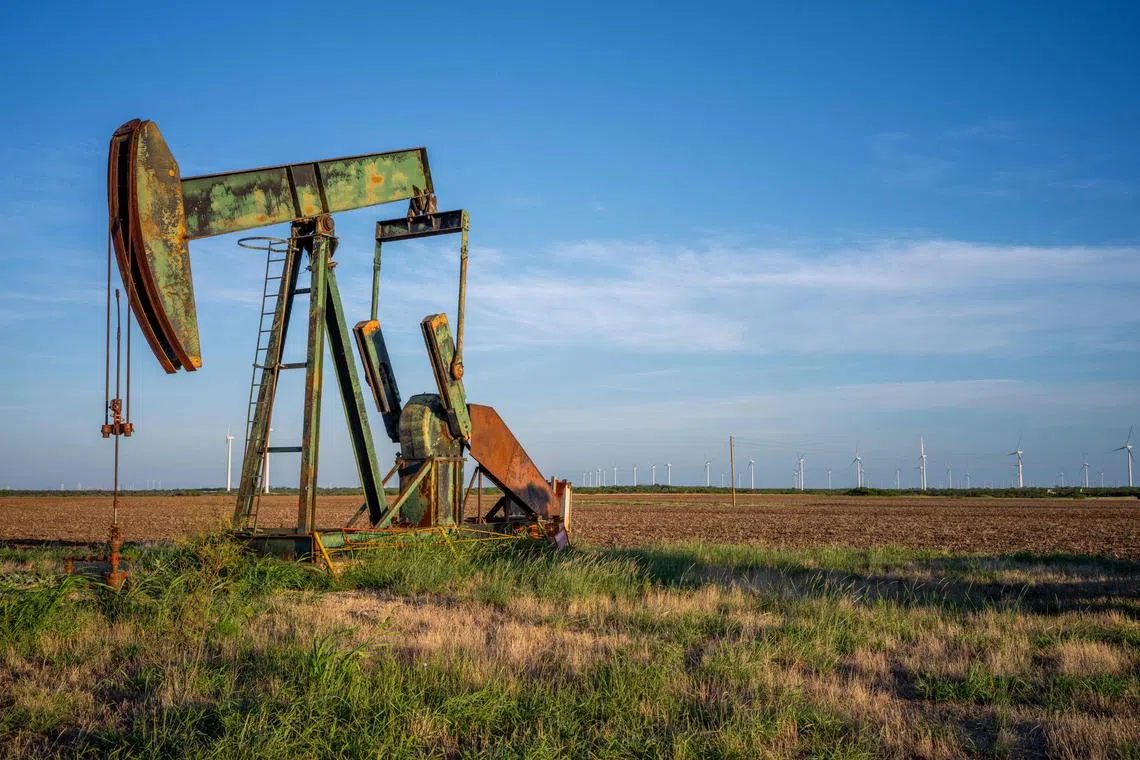 NOLAN, TEXAS - JUNE 28: An oil pump jack is shown in a field on June 28, 2024 in Nolan, Texas. Crude oil prices gained 1% after continued fears of global crude supply disruptions mount as the tension between Israel and Lebanon overshadow soft U.S. gasoline demand.   Brandon Bell/Getty Images/AFP (Photo by Brandon Bell / GETTY IMAGES NORTH AMERICA / Getty Images via AFP)