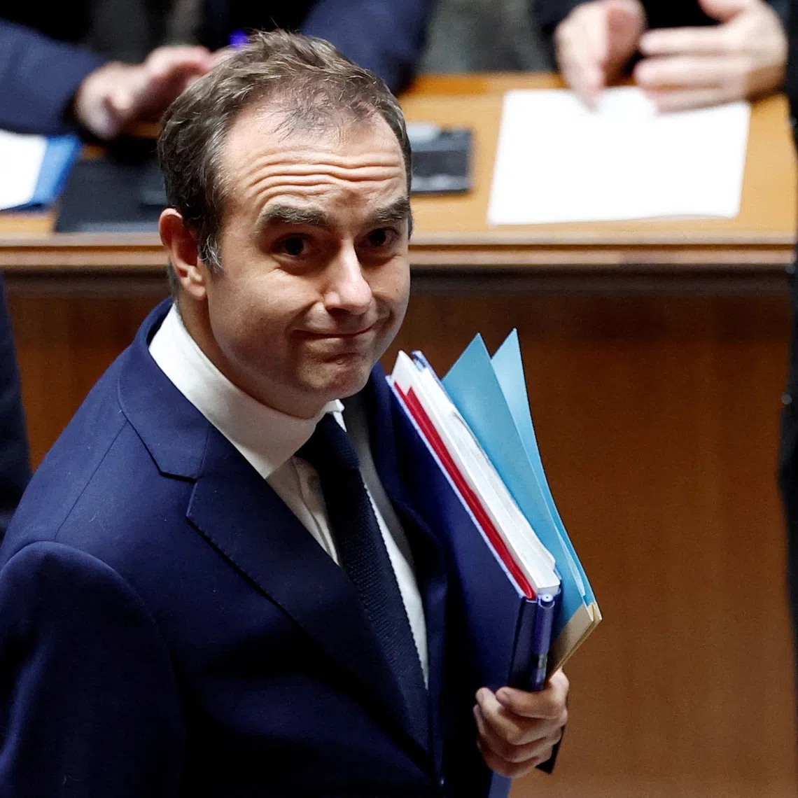 FILE PHOTO: French Prime Minister Sebastien Lecornu during a public session at the National Assembly in Paris, France, October 16, 2025. REUTERS/Benoit Tessier/File Photo