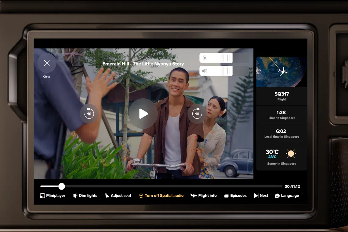 The upgraded system includes features like a side panel that will allow passengers to see real-time flight information without interrupting what they are watching.