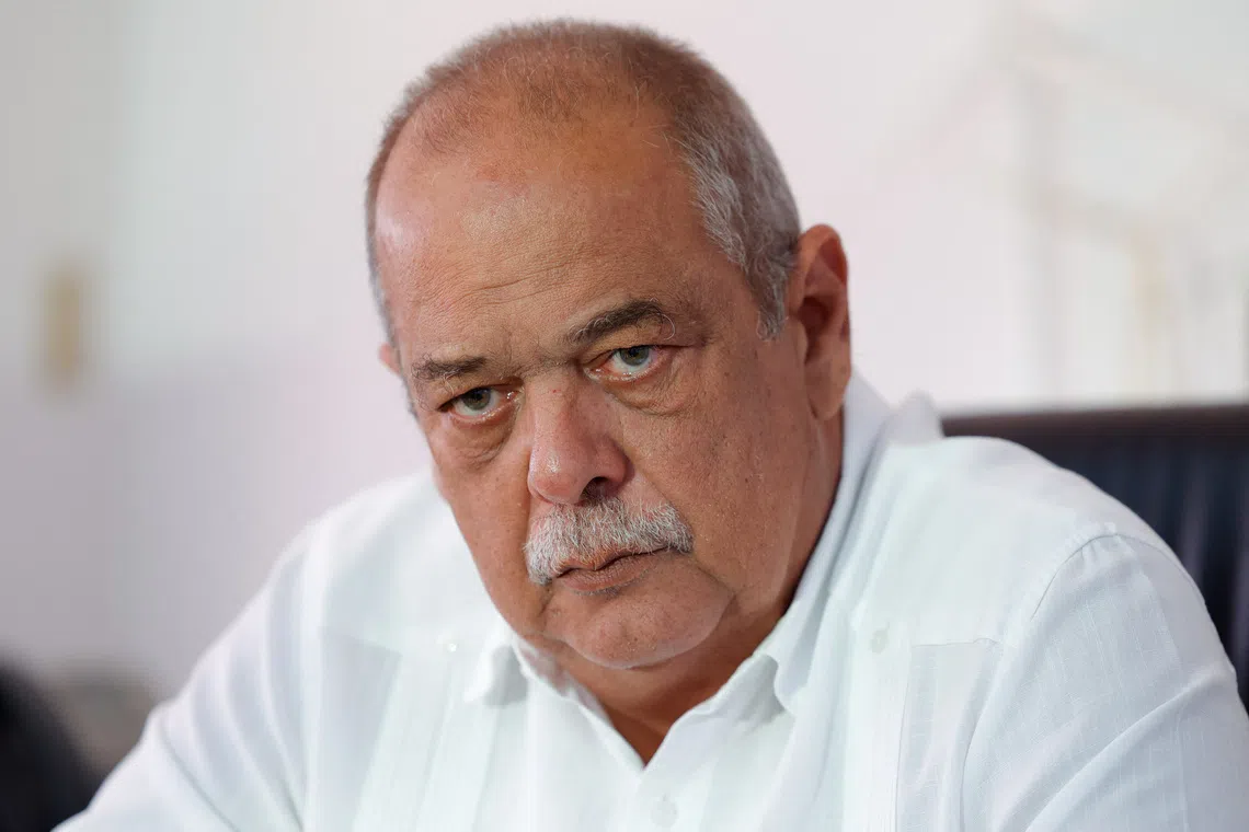 Cuba’s Minister of Energy and Mines Vicente de la O Levy speaks during an interview with Reuters amid an ongoing U.S. oil blockade that has strangled the island of fuel, contributing to blackouts, water shortages and growing social unrest, in Havana, Cuba, October 9, 2026. REUTERS/Norlys Perez