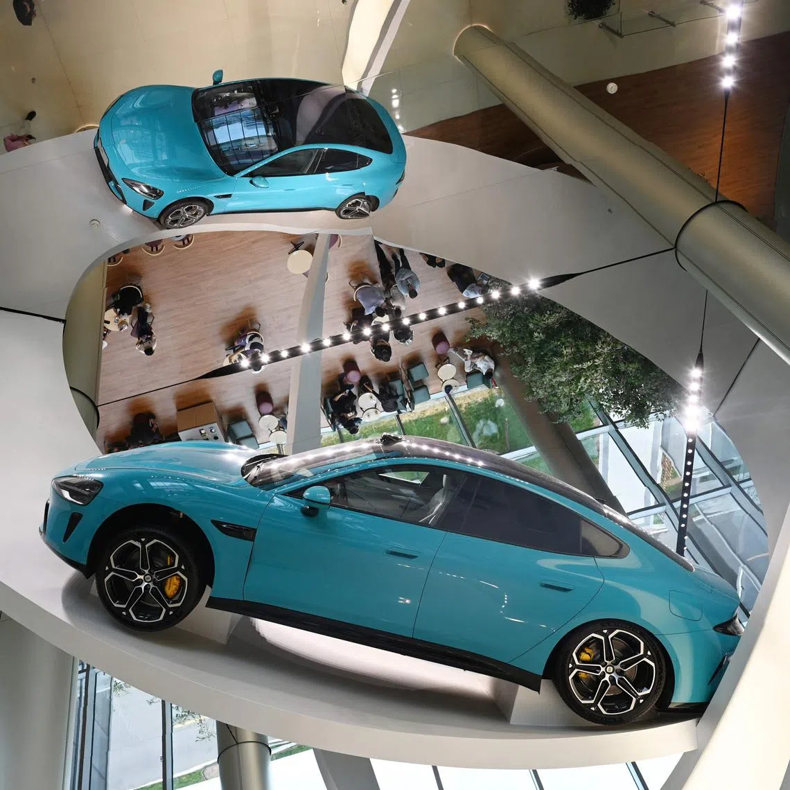 A Xiaomi SU7 Max car on display at the Xiaomi EV Factory in Beijing. Xiaomi is aiming to reinvent itself as a manufacturing powerhouse.