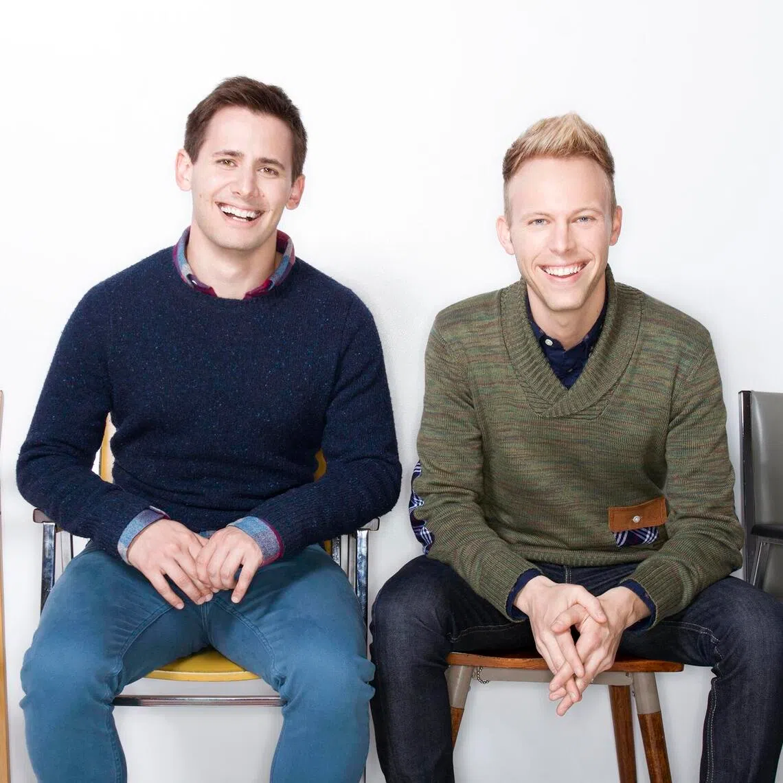 Dear Evan Hansen musical composers Benj Pasek (left) and Justin Paul.


