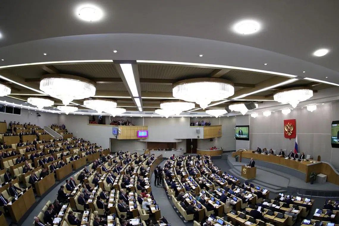 Russian lawmakers attend a session of the State Duma, the lower house of parliament, in Moscow, Russia January 16, 2020. REUTERS/Evgenia Novozhenina/File Photo