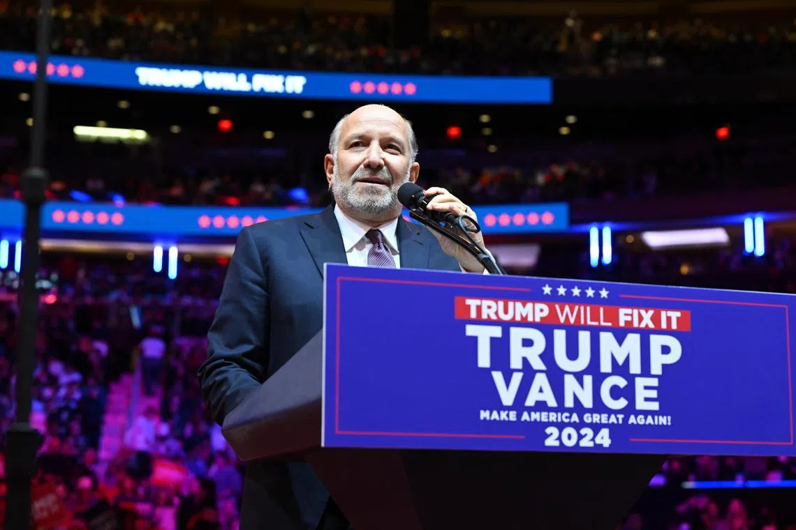 Cantor Fitzgerald chief executive officer Howard Lutnick is said to be in the running to be US Treasury secretary.