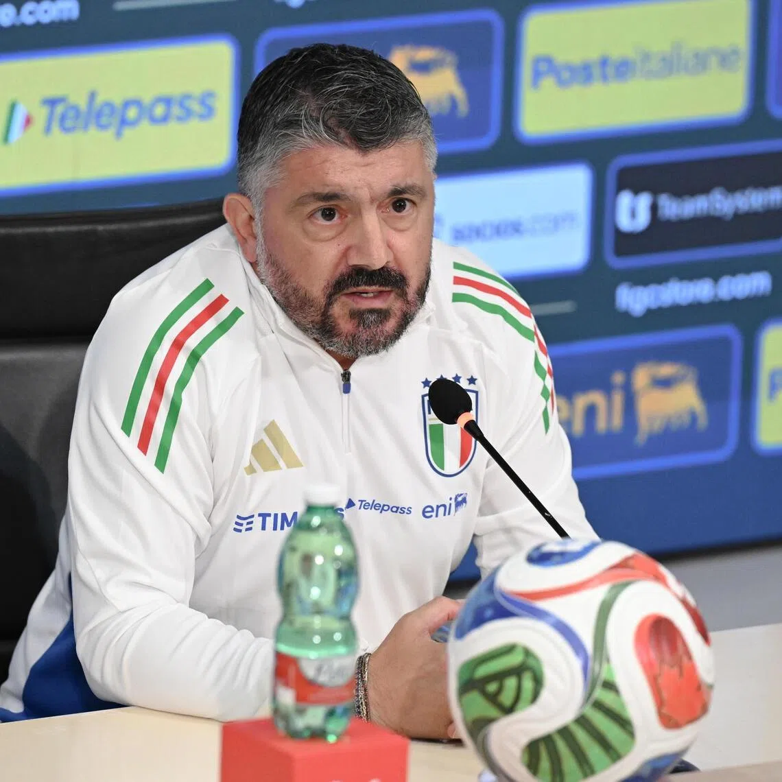 Italy coach Gennaro Gattuso speaks to the media ahead of World Cup qualifying matches against Estonia and Israel.