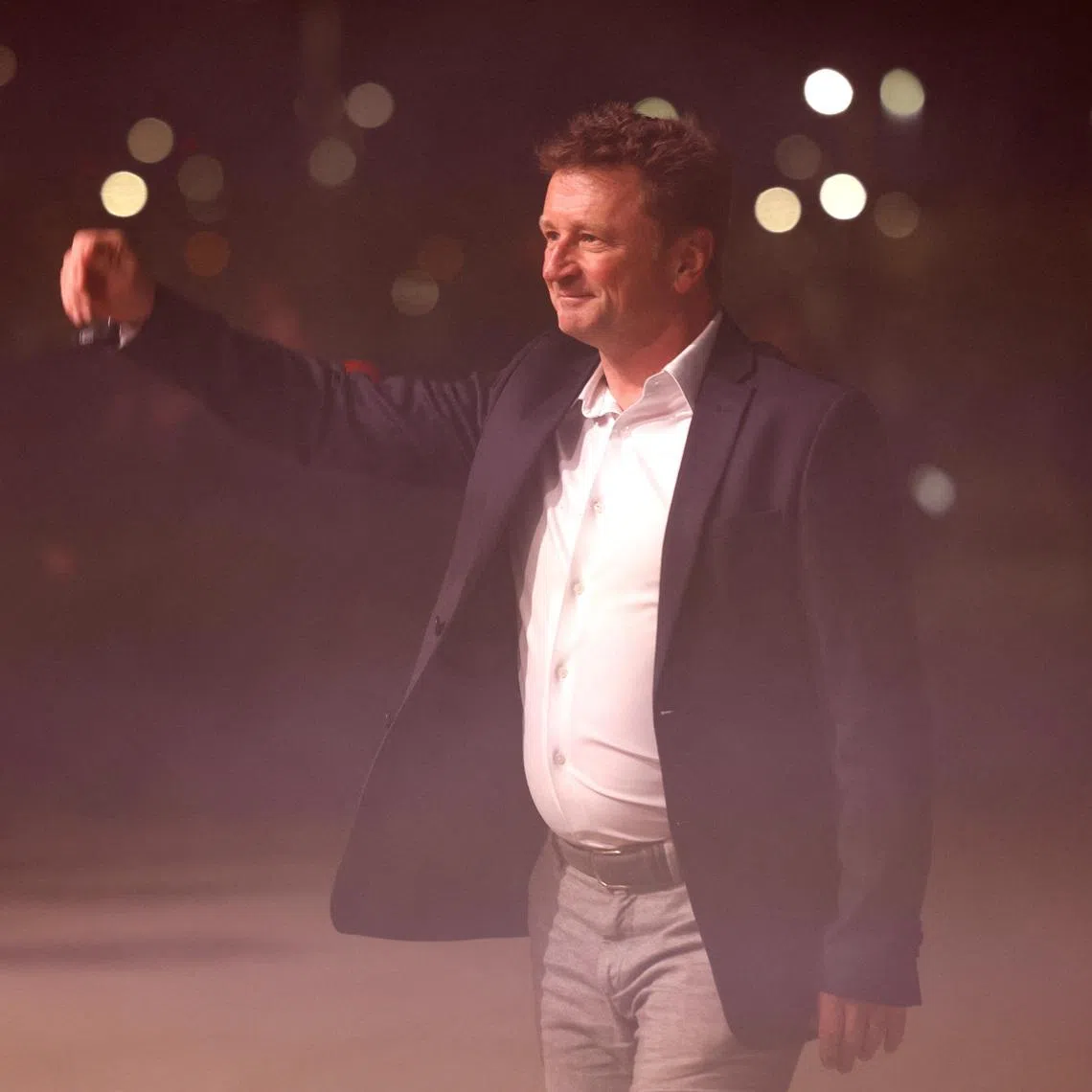 FILE PHOTO: Formula One F1 - Audi F1 Team Presentation - Audi Experience Center, Munich, Germany - November 12, 2025 Former Audi driver Allan McNish arrives before the presentation REUTERS/Michaela Stache/File Photo