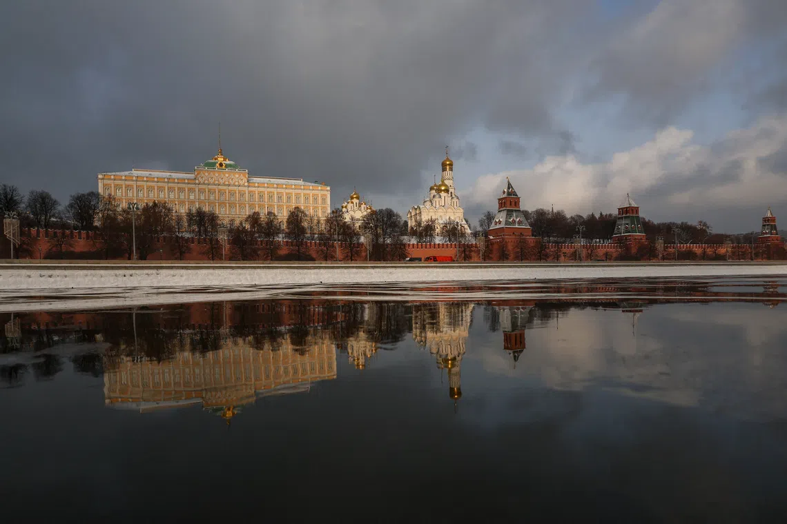 The Kremlin reflected in the Moskva River in central Moscow, Russia, December 29, 2025. REUTERS/Ramil Sitdikov