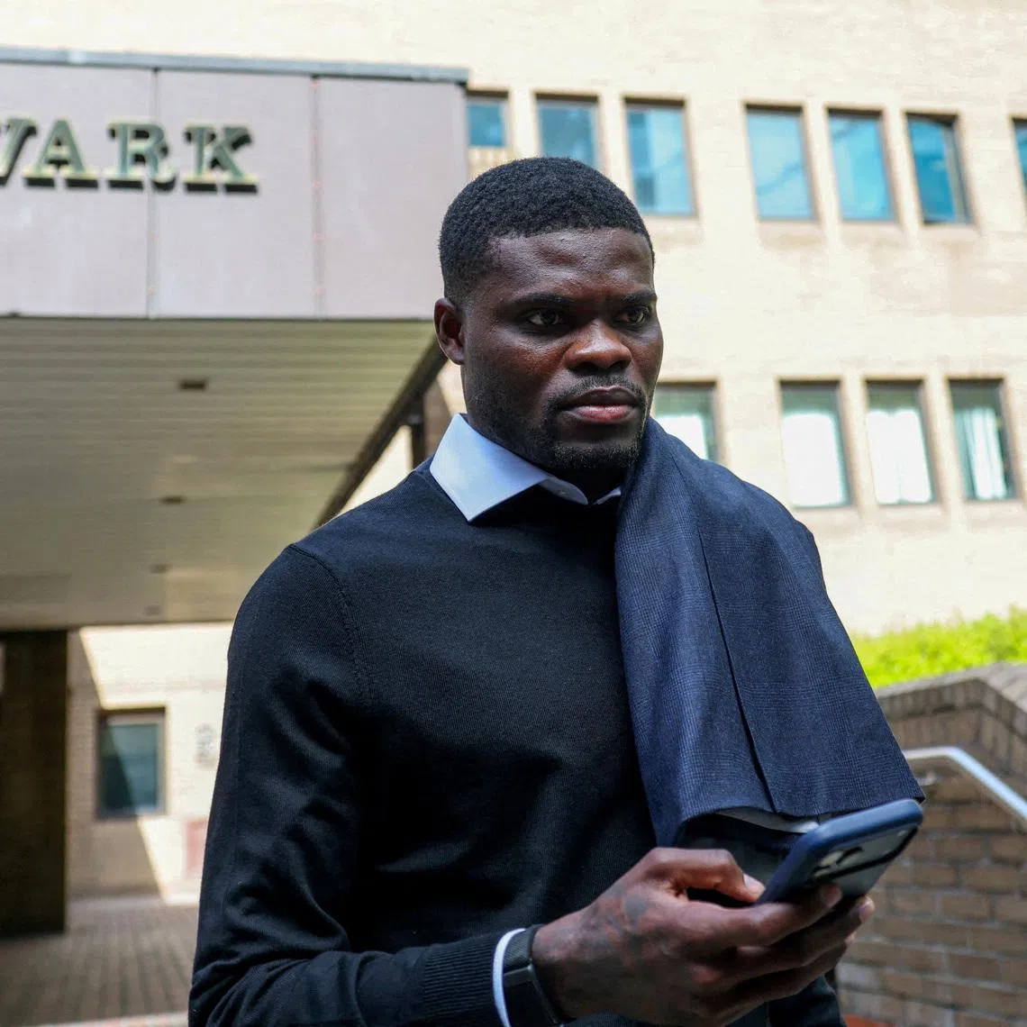 FILE PHOTO: Ghana national team and Villarreal midfielder Thomas Partey, who is facing two additional counts of rape and has pleaded not guilty to five counts of rape and one count of sexual assault, leaves the Southwark Crown Court in London, Britain, April 13, 2026. REUTERS/Hannah McKay
