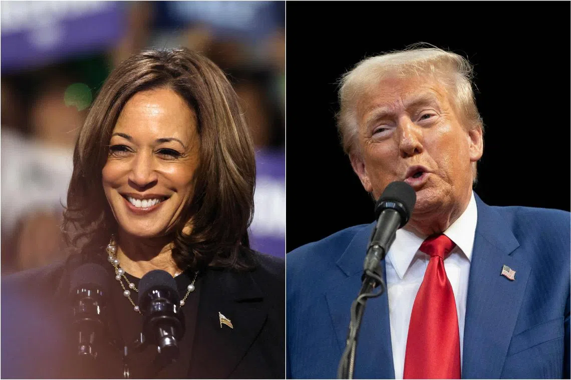 Ms Kamala Harris led Donald Trump by 5 points when voters were asked to pick who was better for handling political extremism and threats to democracy.