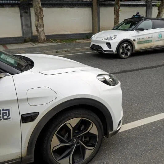 Shenzhen’s taxi and ride-hailing drivers face more competition with the rollout of robotaxis, such as Baidu’s driverless vehicles, seen here in Wuhan.