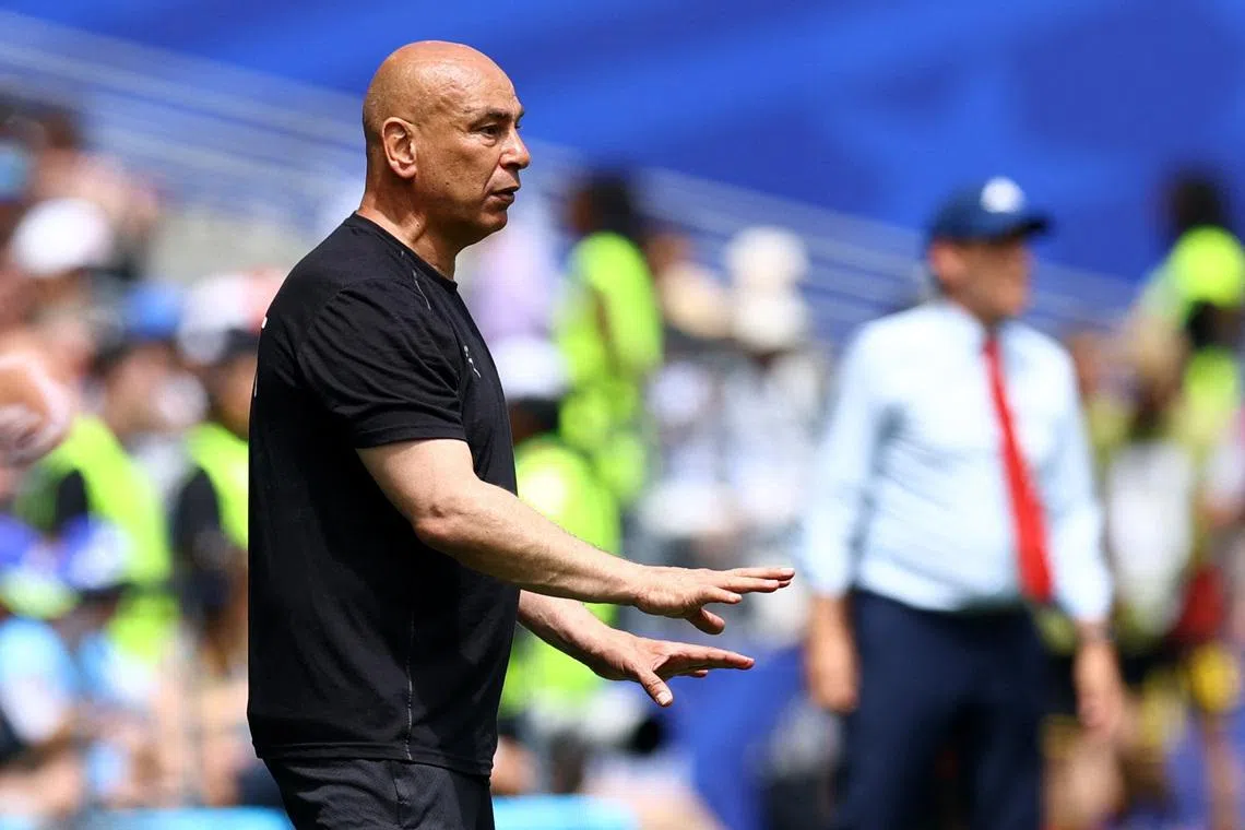 Soccer Football - FIFA World Cup 2026 - Group G - Belgium v Egypt - Seattle Stadium, Seattle, Washington, U.S. - June 15, 2026 Egypt coach Hossam Hassan reacts REUTERS/Albert Gea
