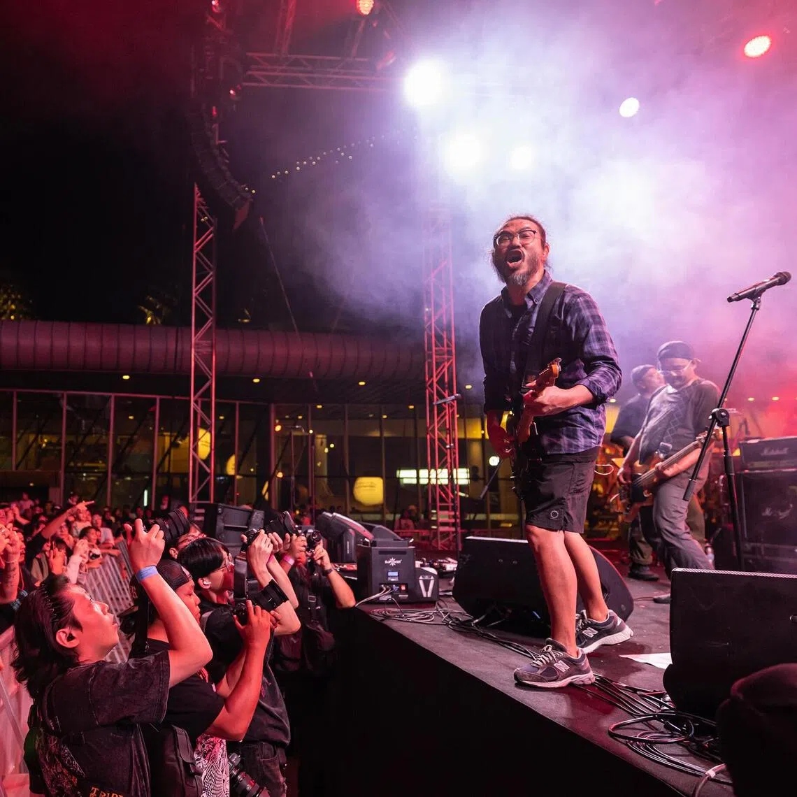 Since 2002, Baybeats has staged performances by local and international acts such as Singapore band Plainsunset, seen here at the 2025 edition of the annual music festival.
